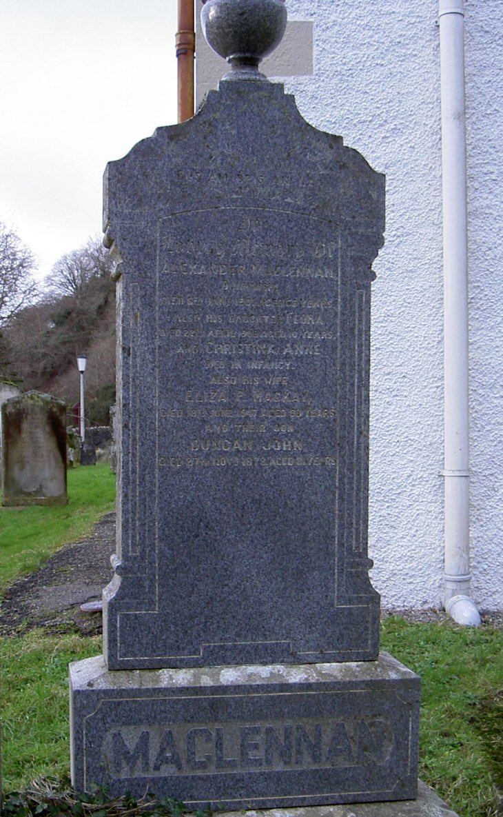 Photo of headstones/Alexander McLennan d1901 hdstn Kirkton LA